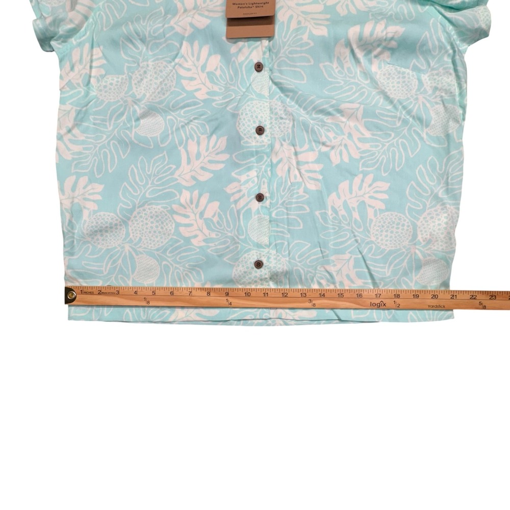 Patagonia Pataloha Shirt 12 Bend Blue Hawaiian Ulu Print Tencel Button Up Travel - Picture 5 of 12